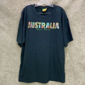 Vintage 90s Australian Made Samsousan Black Australia Spellout T-Shirt Mens 2XL